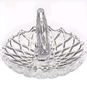 Clear Crystal Glass Ring Holder Saw Tooth